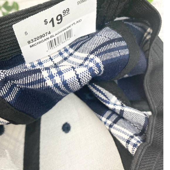 NEW MICHIGAN Ladies Blue and Black Plaid Fitted Hat L/XL - Picture 5 of 6